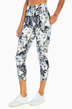 Marika Balance Collection Eclipse Printed Side Pocket Mid Calf Capri Legging