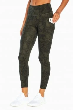 Marika Balance Collection Printed Side Pocket Eclipse Ankle Legging Bottoms