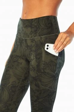 Marika Balance Collection Printed Side Pocket Eclipse Ankle Legging Bottoms