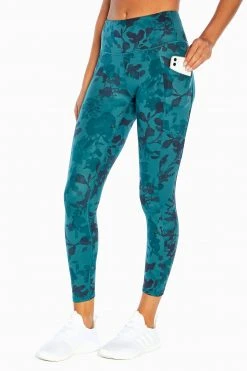 Marika Balance Collection Printed Side Pocket Eclipse Ankle Legging Bottoms