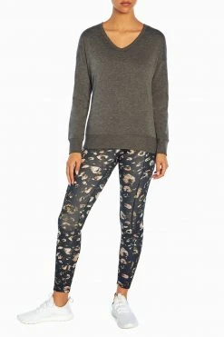 Marika Distressed Side Pocket Leopard Ankle Legging Leggings