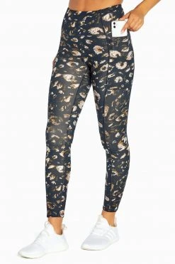 Marika Distressed Side Pocket Leopard Ankle Legging Leggings