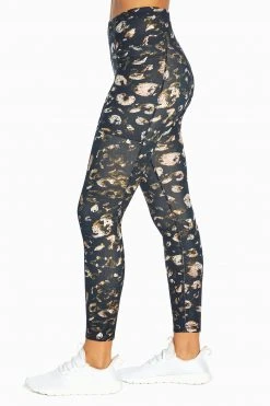 Marika Distressed Side Pocket Leopard Ankle Legging Leggings