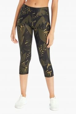 Marika Sport Palm Printed Capri Legging - Olive Night | Stylish & Comfortable Workout Bottoms 13 Marika Sport Palm Printed Capri Legging - Olive Night