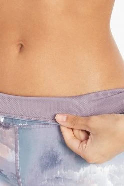 Marika Sport Stormy Sky Printed Capri Legging - Purple Ash | Playful Print Capris for Women 9 Marika Sport Stormy Sky Printed Capri Legging - Purple Ash